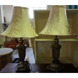 A Pair of Modern Table Lamps, with shades, fitted for electricity, 38cm high, (2)