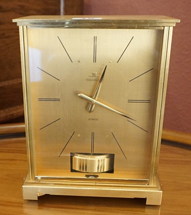 A Jaeger Le Coultre Atmos Clock, Possibly a Marina design, Having a gilded dial with black baton - Image 7 of 7