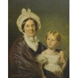 Circle of John Watson Gordon (British 1788-1864) " Portrait of Mrs Stark Christie with her