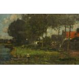 Wilhelm Rosenstand (1838-1915) "Ete Waterloo" Oil on Canvas, signed to lower right, 36cm x 60cm,