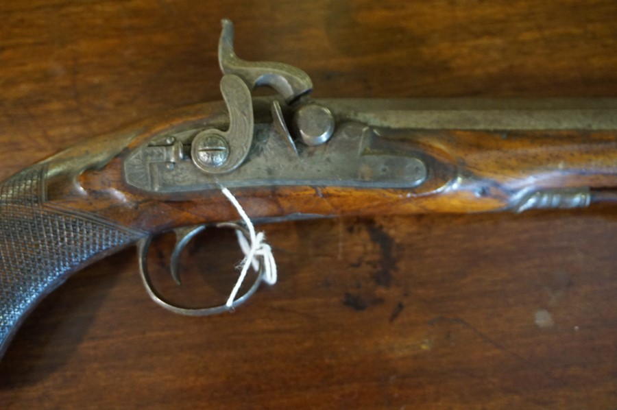 A Percussion Pistol by H.Nock of London, circa early 19th century, Having an octagonal barrel, - Image 2 of 8