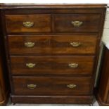 A Victorian Mahogany Chest of Drawers, Having two small drawers above three long drawers, raised