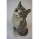A Royal Copenhagen Figure of a Cat, no 1803 and initials IL stamped to underside, also with a