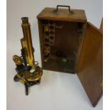 A Lacquered and Brass "Paragon" Binocular Microscope, By J.Swift & Son London, circa late 19th /