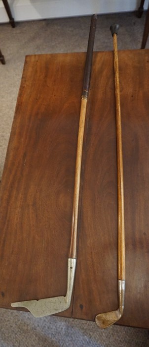 A Hickory Shafted Sunday Stick with Metal Head, circa early 20th century, 80cm long, also with the