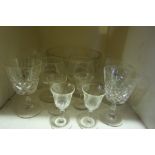 A Quantity of Crystal and Glass, To include crystal and hock glasses etc, approximately 30 pieces in