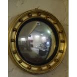 A Regency Style Gilt Convex Wall Mirror, 50cm diameter