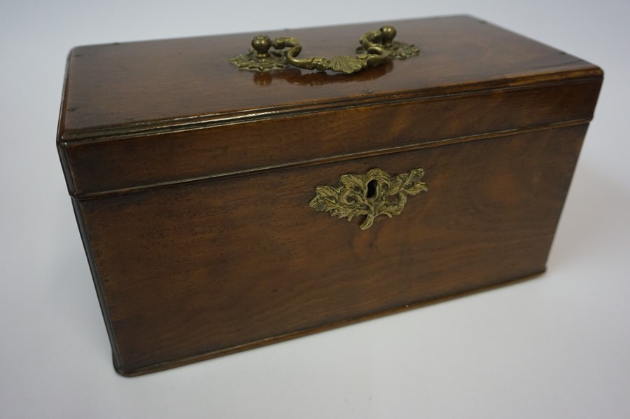 A Regency Rosewood Tea Caddy, circa early 19th century, Enclosing covers, wooden ring handles, - Image 6 of 10