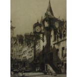 Louis Whirter "The Old Tolbooth Edinburgh" Limited Edition Etching, signed in pencil, blind stamp to