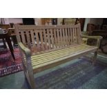 A New Teak 5ft Garden Bench, 92cm high, 152cm wide