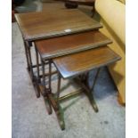 A Mahogany Nest of Three Tables, having three graduated tables, largest 54cm high, also with a