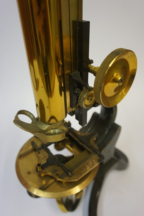 A Lacquered and Brass "Paragon" Binocular Microscope, By J.Swift & Son London, circa late 19th / - Image 11 of 13