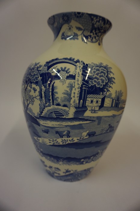 A Modern Spode Italian Design Baluster Vase, 27cm high, also with a similar Spode rolling pin, (2)