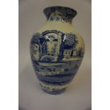 A Modern Spode Italian Design Baluster Vase, 27cm high, also with a similar Spode rolling pin, (2)