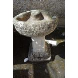 A Stone Garden Bird Bath, Having a detachable top, 51cm high