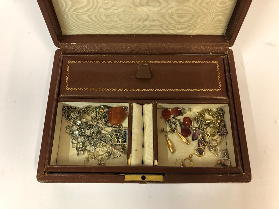 A Quantity of Costume Jewellery, To include seven pairs of earrings, some set with amber coloured - Image 2 of 3