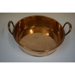 A Copper Cream Pan, circa 19th century, 11cm high, 44cm wide
