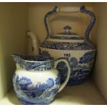 A Quantity of Copeland Spode Italian Lake Pattern China, To include a tea kettle, milk jug,