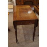 A Regency Design Mahogany Pembroke Table, circa mid 19th century, Having drop sides, drawer to one