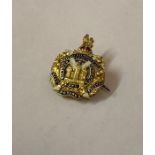 A 15ct Gold and Enamel K.O.S.B Regimental Brooch, For the Kings Own Scottish Borderers, stamped 15ct