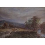 British School "Country Scene with Figures" Watercolour, circa late 19th / early 20th century,