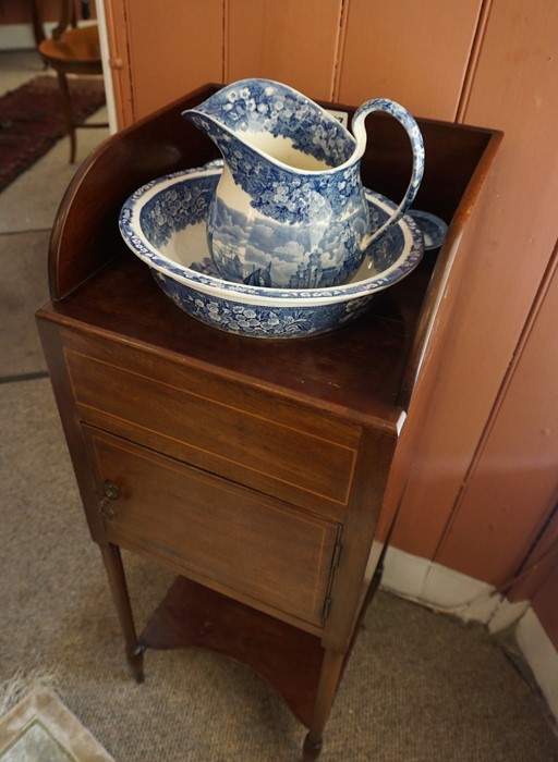 A Mahogany Washstand, circa 19th century, Having a fitted open top above a door, enclosing four - Image 2 of 4