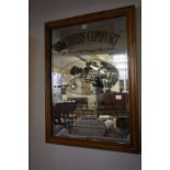 An Advertising Wall Mirror for Southern Comfort, 92cm x 66cm, framed