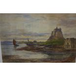 Alex Ballingall RSA (Scottish 1854-1927) "Lindisfarne Castle Holy Island" Watercolour, signed and