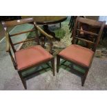 A Set of Eight Georgian Mahogany Dining Chairs, circa early 19th century, comprising of six side