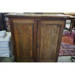A Regency Mahogany Bookcase Top, Having two panelled doors, enclosing a shelved interior, 113cm