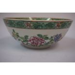 A Chinese Famille Verte Bowl, circa early to mid 20th century, Decorated with allover colourful