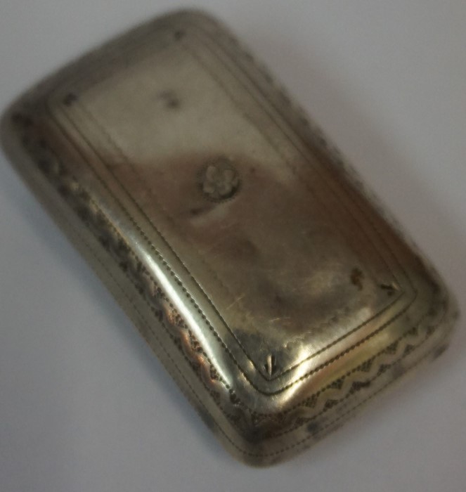 A Regency Silver Snuff Box, Hallmarks for John Thropp, Birmingham 1819, Monogrammed to the hinged - Image 3 of 3