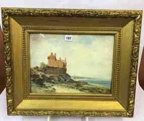 William Woollard (Scottish fl 1883-1908) "Ackergill Tower Caithness" Watercolour, signed to lower - Image 2 of 3