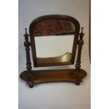 A Victorian Toilet Mirror, 62cm high, 68cm wide, also with a vintage oak framed wall mirror, 81cm