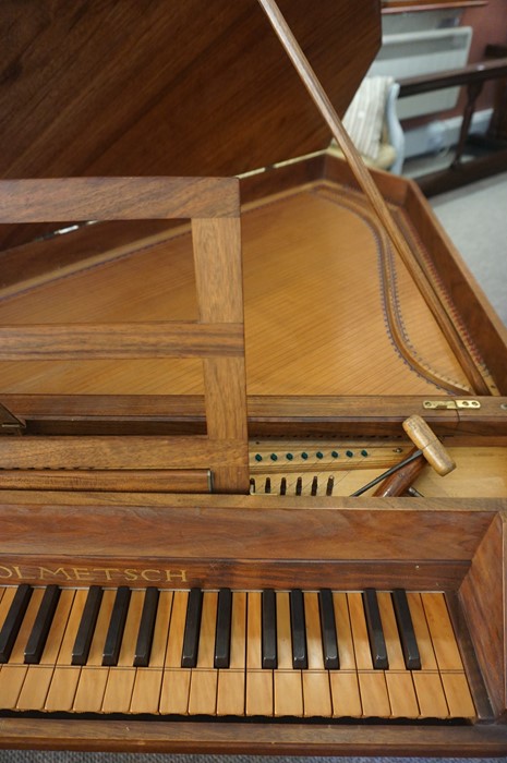 Eugene Arnold Dolmetsch (French 1858-1940) A Vintage Wing Shaped Spinet Harpischord, no 528, 54cm - Image 2 of 3