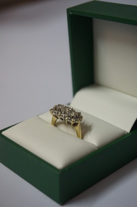 A Ladies 14ct Gold and Diamond Three Stone Ring, the diamond content is approximately 1 carat, - Image 2 of 3