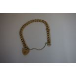 A 9ct Gold Padlock Bracelet, Stamped 375 to padlock and chain, overall weight 17.5 grams