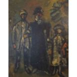 Sylvain Vigny (Austrian 1903-1970) "Family Strolling in the Evening LIght" Oil on Board, signed to