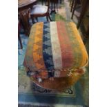 A Vintage Kelim Pouffe Stool, 44cm high, 44cm wide