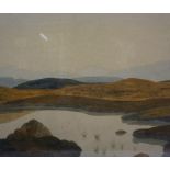 Ernst Michael Dinkel A.R.W.S (British 1894-1983) "Sunset Ersary Barra" Watercolour, signed lower