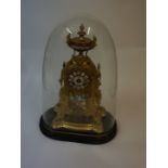 A French Sevres Style Gilt Metal Mantel Clock, circa 19th century, Decorated with ceramic panels and
