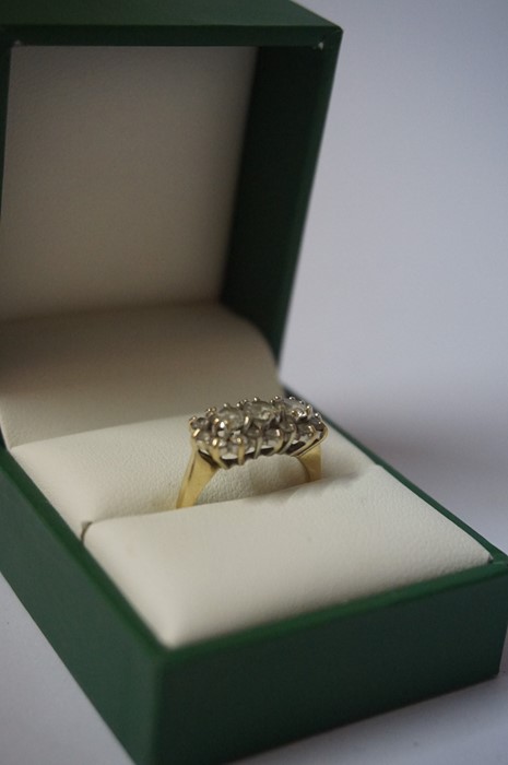 A Ladies 14ct Gold and Diamond Three Stone Ring, the diamond content is approximately 1 carat, - Image 3 of 3