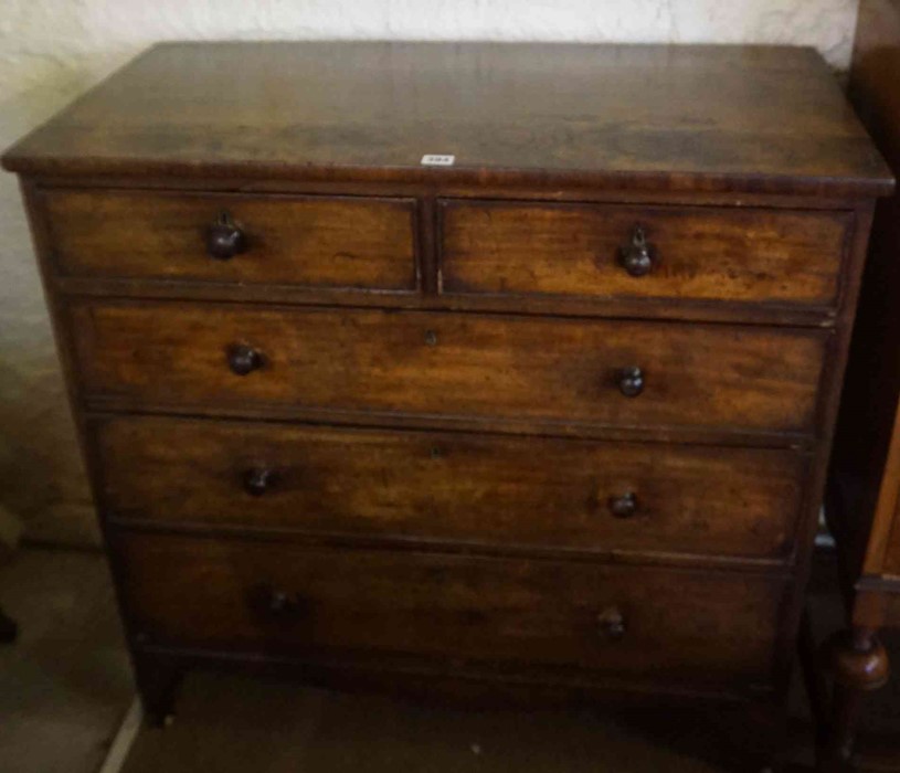 A Georgian Mahogany Chest of Drawers, circa early 19th century, Having two small drawers, above