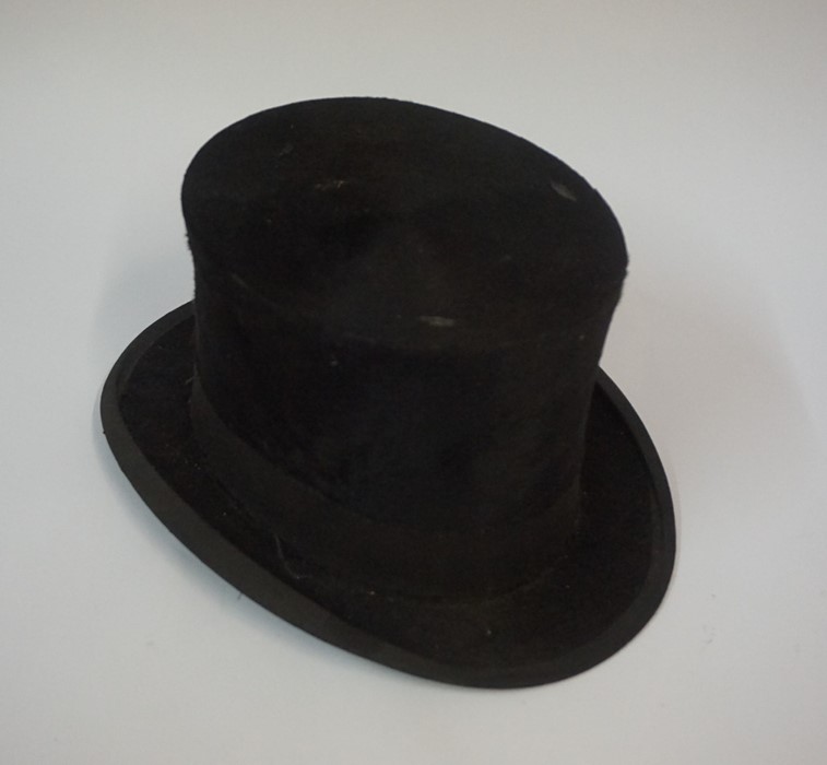 A Vintage Black Top Hat, Stamped to interior for Christy,s London, internal dimensions 19.5cm x - Image 2 of 4