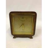 A Teak Cased Mantel Clock by Elliott, circa 1960s, inscribed to the dial for Hamilton & Inches
