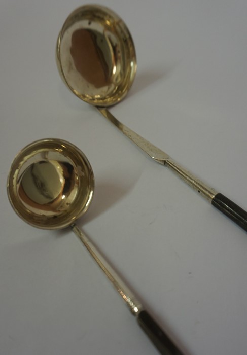 Two Silver Toddy Ladles, Having whalebone style handles, indistinctly stamped to underside of larger - Image 2 of 3