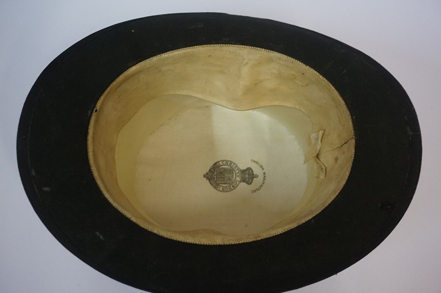 A Vintage Black Top Hat, Stamped to interior for Christy,s London, internal dimensions 19.5cm x - Image 3 of 4