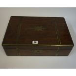 A Victorian Mahogany Portable Box, Having brass mounts, 33cm high, 43cm wide