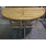 A Brand New Teak 4ft Circular Garden Gateleg Table, 75cm high, 120cm wide