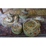 A Masons Pottery Dinner Set, to include tureens, ladles, serving dishes, plates and bowls, 48